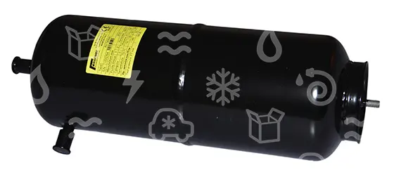 sběrač chladiva, 45 BAR,  3,9 l, vstup 10 mm ODM, výstup 10 mm ODN, M8
